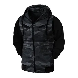 Casaco Peluciado Unissex Ziper Blusa Moletom de Frio Ramazzoni - Cinza-Preto