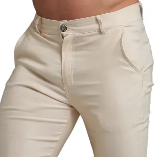 Calça Skinny Sarja Premium Masculina - Alfaiataria - Preto