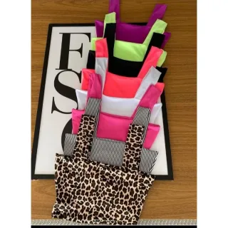 Cropped Alça Grossa Suplex - Kit com 5 unidades em cores sortidas - Kit 3 cropped cores sortidas