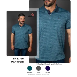 Sortidas Camisa Polo Algodão Premium Masculina - Ótima Qualidade - G2