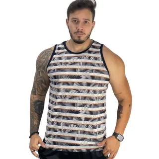 Promoção Regata Verão Lisa Algodão Masculina Básica - Branco