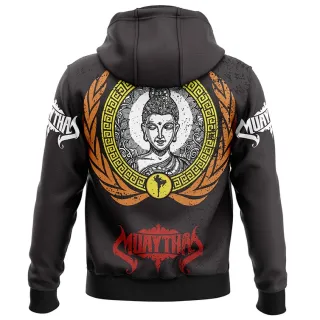 Blusa de Treino Moletom TWIN Tiger Muay Thai Thailand Boxe JiuJitsu Academia Atleta Futuro Competição Luta - Preto