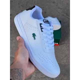 Mega promoção: Sapatênis Lacoste Casual Masculino Estiloso - Branco verde