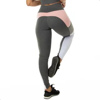 Bolso com Legging Fitness - mescla e rose