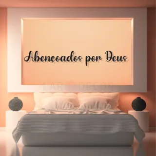 Kit Quadros Decorativos Frase Abençoados por Deus Decoração de Quarto - Família Amor Gratidão + Frase