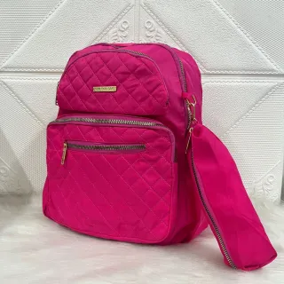 Mochila de Alumínio Feminina com Grande Capacidade - Textura Bordada Delicada - bege1978 com estojo