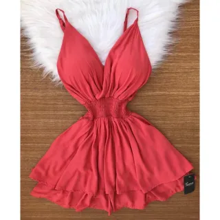 Lançamento de Verão: Macaquinho Feminino Soltinho Curto com Bojo - Rosa Pink