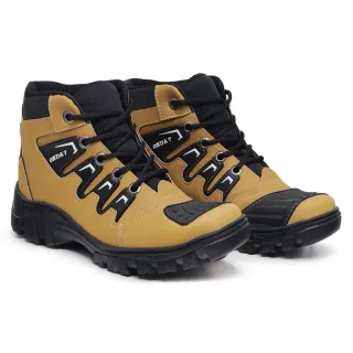 Cano Médio Tático Bota Coturno Masculino Motociclista Militar - CAFE