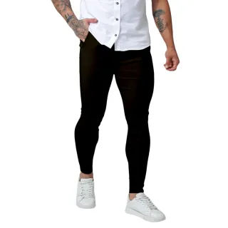 Calça Skinny Sarja Premium Masculina - Alfaiataria - Preto