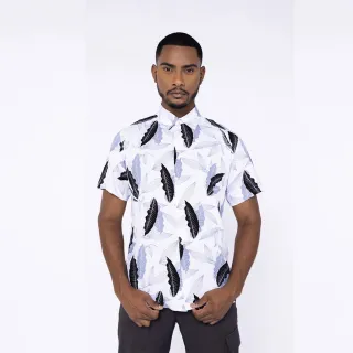 Estampa Masculina Floral Camisa Social Florida Havaiana - Fundo Branco