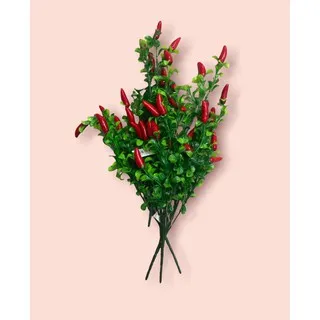 Flores artificiais, buquê de pimentas dedo de moça, aparência natural - Único