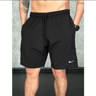 Short masculino esporte academia tactel com logo refletivo - Azul