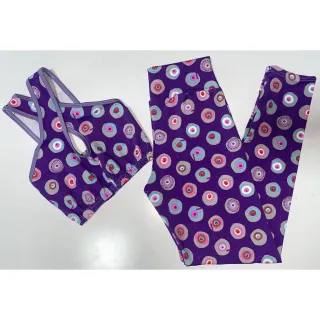 Conjunto de treino suplex feminino transpassado, calça legging e top cropped - Preto