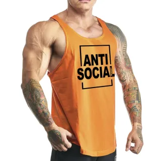 Regata Anti Social masculina cavada em algodão 100% - Bombey - Bordô