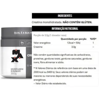 Max Titanium 300g Pura Monohidratada Creatina - - Único