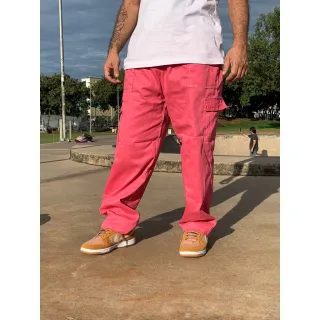 Calça Cargo Unissex Tecido Leve 5 Bolso - Promoção - MARROM LINHA BRANCA