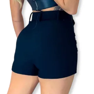 Saia Feminina Modelo Skynni Malha Pop com Cinto p/m/g/gg - Azul Bic