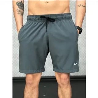 Short masculino esporte academia tactel com logo refletivo - Azul