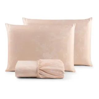 Cama Box Casal King Size Jogo Lençol 3 Peças Tecido 200 Fios - Floral Verde