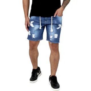 SUPER BARATA Bermuda Jeans Masculina Curta Rasgada - CLARA CUR