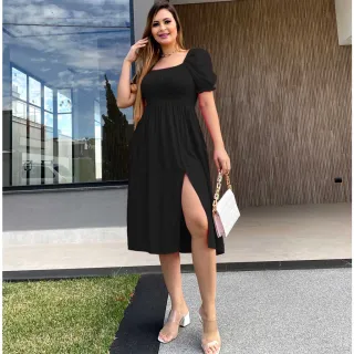 Vestido Midi Estampado Feminino - Compre Online na Raryel - Preto