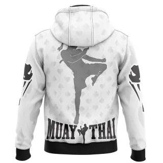 Blusa Moletom Muay Thay Lutador - Ideal para Amantes de Artes Marciais e Treino na Academia - Branco