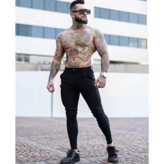 Premium exclusiva calça alfaiataria masculina - Preta