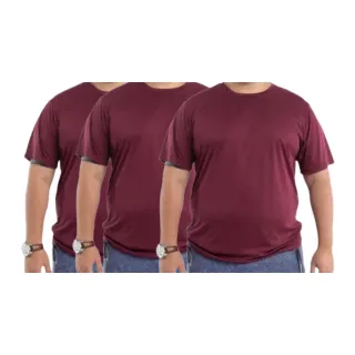 Camiseta Masculina Dry Fit Plus Size - Kit 3 peças - Branco