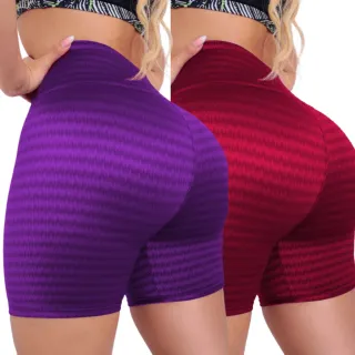 Short Curto 3D Empina Bumbum - Kit com 2 Shorts para Academia - Preto+Rosa