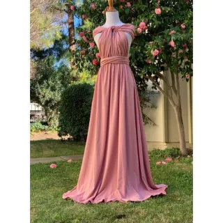20% de Desconto em Vestido Longo Feminino para Festa, Casamento e Formatura - terra cota CLARO