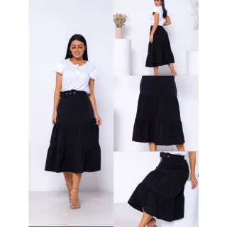 Nova Coleção Saia Três Marias Com Cinto - Preços Baixos - Fúcsia