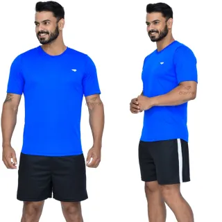 Camisetas Fitness Masculina Dri Fit Kit 3 - Treino Academia Corrida - 1 Preto - 1 Cinza - 1 Royal