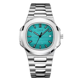 Relógio Automático FENSIR Masculino Pulseira de Aço Sólido Alta Qualidade - Verde
