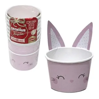 08 unidades Copinho para Doces Páscoa com Cinta 100ml - Azul