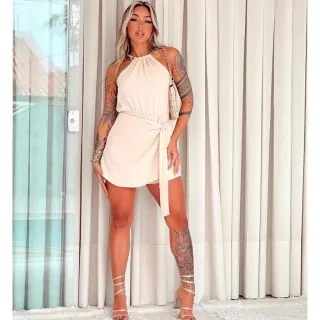 Amarração Frontal Macaquinho Feminino Duna Premium - Fúcsia