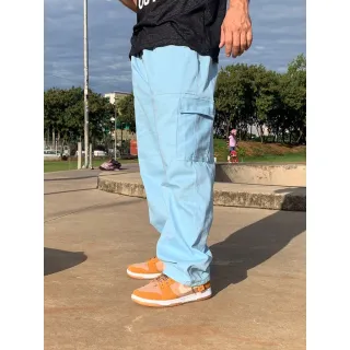 Calça Cargo Unissex Tecido Leve 5 Bolso - Promoção - MARROM LINHA BRANCA