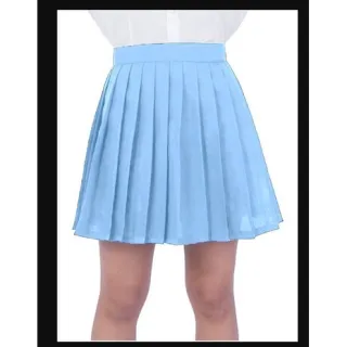 Saia Plissada Cosplay Colegial Lisa (13 Tamanhos) - Azul Céu