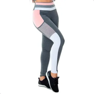 Bolso com Legging Fitness - mescla e rose