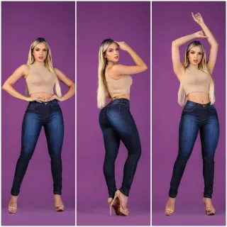 Calça Jeans Feminina Cintura Alta Empina Bumbum Qualidade Lycra - REF 26