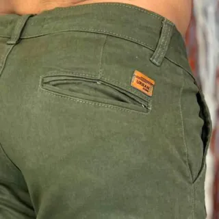 Calça Slim Fit Masculina Premium em Sarja Verde Militar com Lycra - Azul Marinho