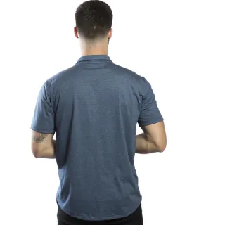 Camisa Manga Curta Slim Masculina Estonada - Homem Moderno Sustentável - Azul