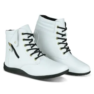 Ótima Qualidade! Bota Feminina Coturno New Step - Nude