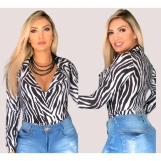 Camisa Social Blazer Body - LISTRADO MARSALA