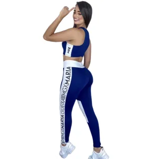 Moda fitness feminina conjunto top + calça Maria Gueixa - Roxo