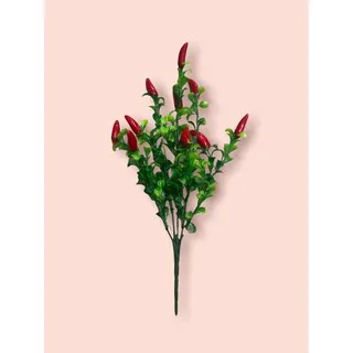 Flores artificiais, buquê de pimentas dedo de moça, aparência natural - Único