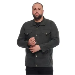 Jaqueta jeans masculina plus size, tamanhos grandes do 46 ao 54 - Pequenos defeitos - Verde