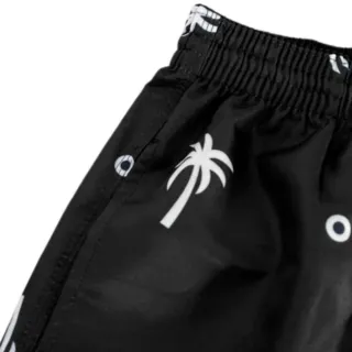 Moda Praia Tactel Masculino com Bolsos - Estampas Variadas - Preto Coqueiro