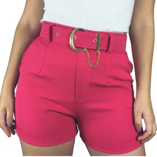 Alfaiataria Curta com Cinto de Fivela Dourada - Verde Bandeira