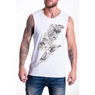 Liquidação Camiseta Fitness Algodão Regata Premium Verão Americana - Branca