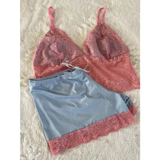 Confortável Baby Doll Plus Size Toper Pijama - Frozen-Rosa